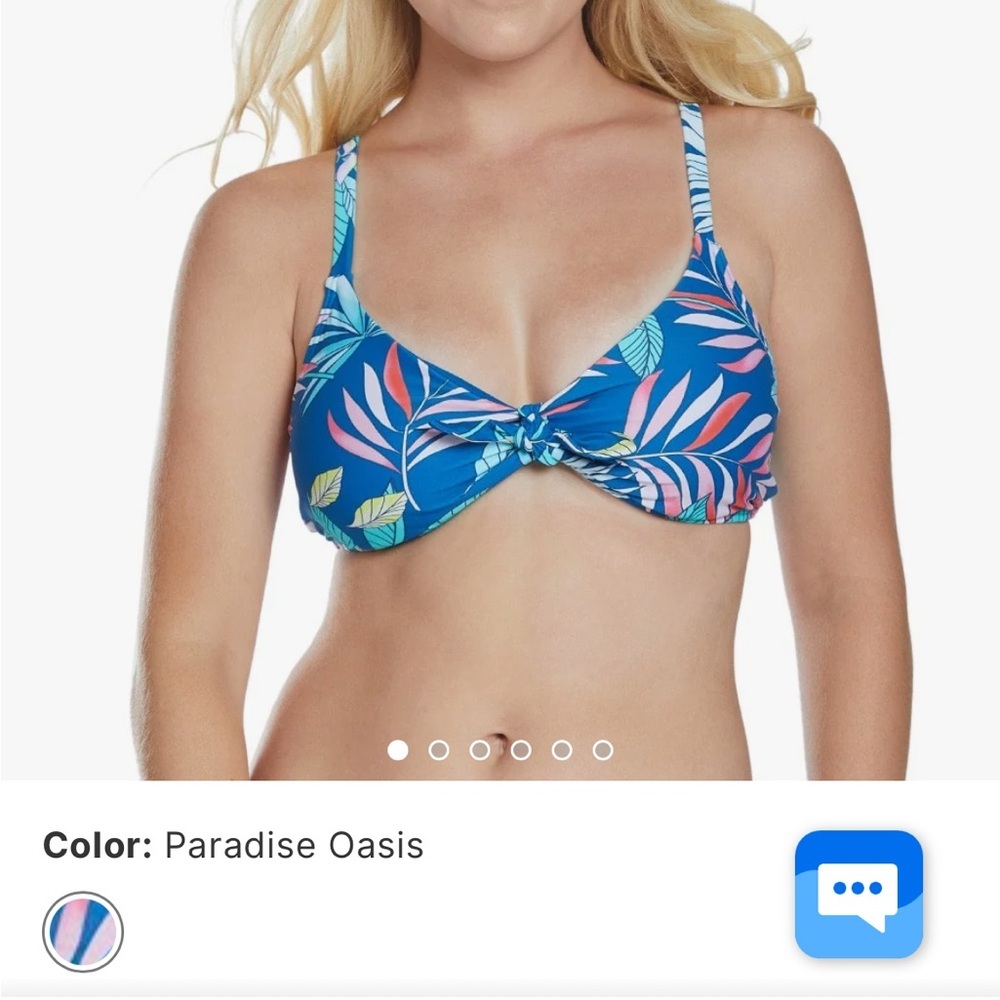 Swim Systems Floral Bikini Top Size Small